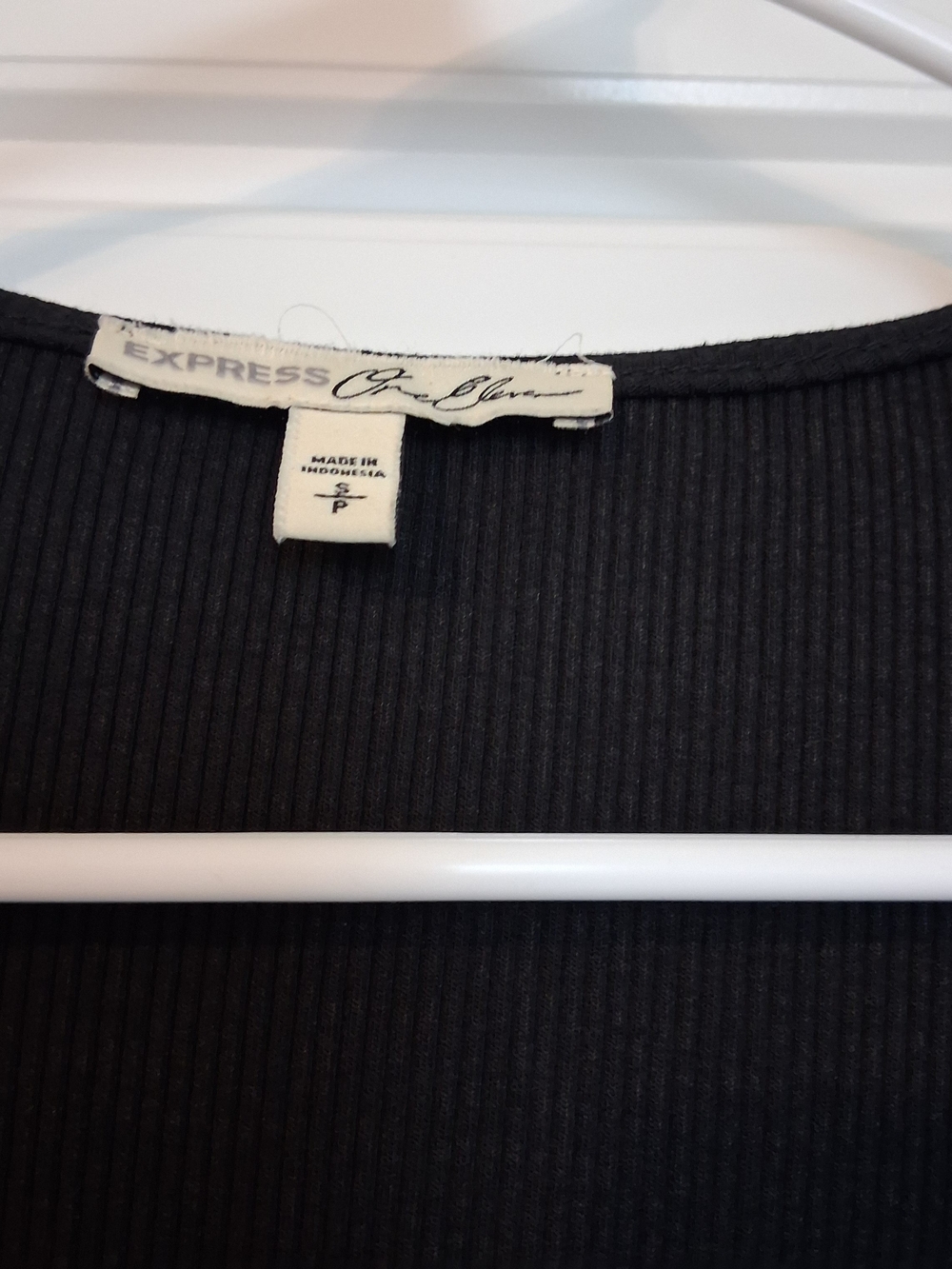 Express One Eleven Black Wrap Tie Long Sleeve Top - Picture 4 of 6